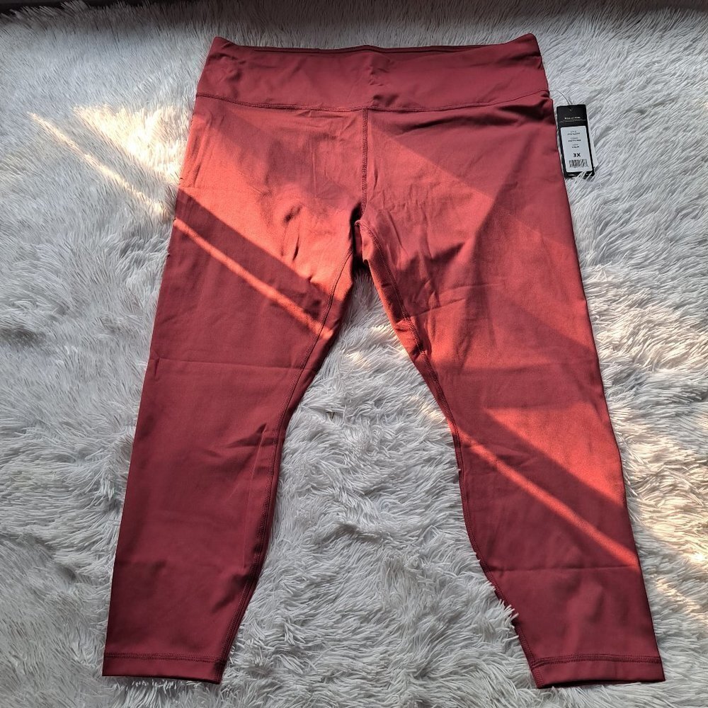 Yogalicious Lux Size 3X Earth Red Leggings Polygiene Odor Free NWT